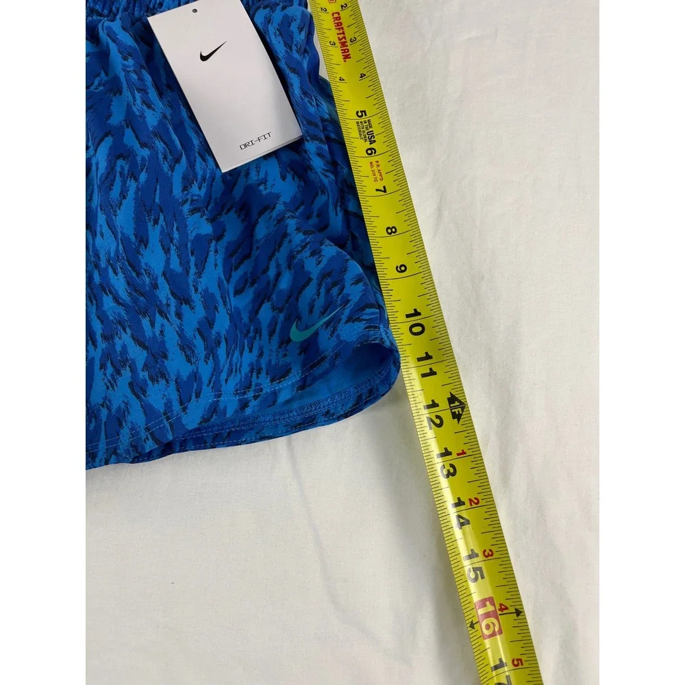 Nike One Kids Training Shorts Blue Abstract Print Athletic Running Size M‎